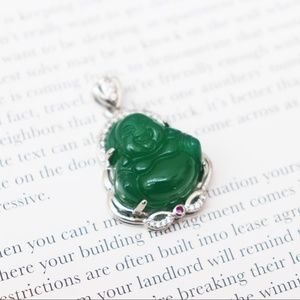 Stainless Steel Iced Out Buddha Pendant Necklace